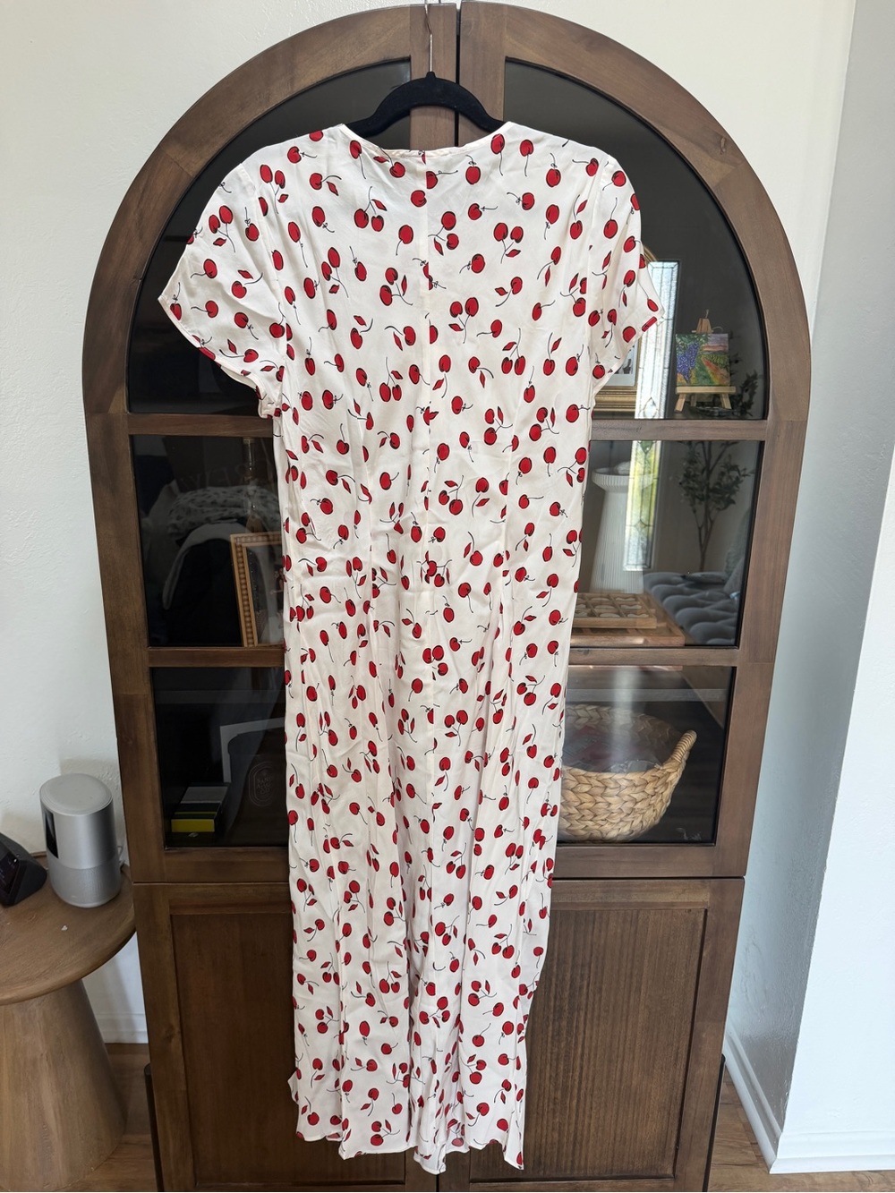 NWOT J. Crew White Maxi Dress with Red Cherry Print - Picture 9 of 11